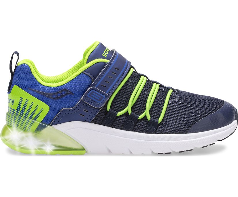 Kids' Saucony Flash Glow 2.0 Sneakers Navy / Green | Singapore 870SGLO